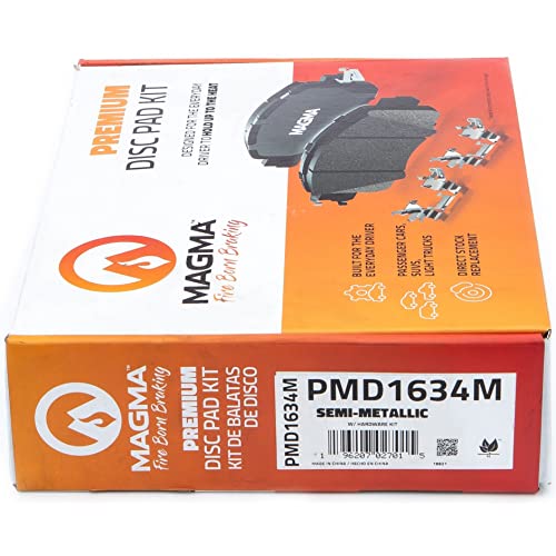 MAGMA Premium PMD1634M Semi-Metallic Brake Pads, Front