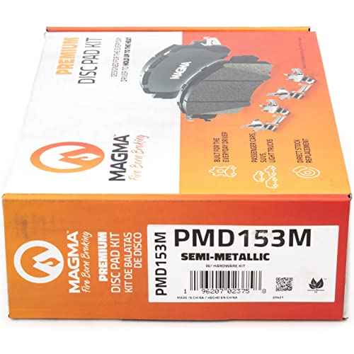 MAGMA Premium PMD153M Semi-Metallic Brake Pads, Front