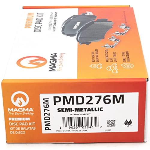 MAGMA Premium PMD276M Semi-Metallic Brake Pads, Front