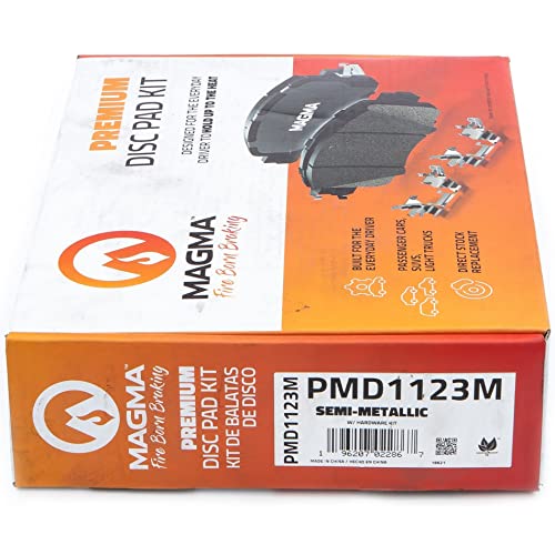 MAGMA Premium PMD1123M Semi-Metallic Brake Pads, Front