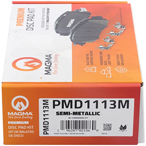 MAGMA Premium PMD1113M Semi-Metallic Brake Pads, Rear