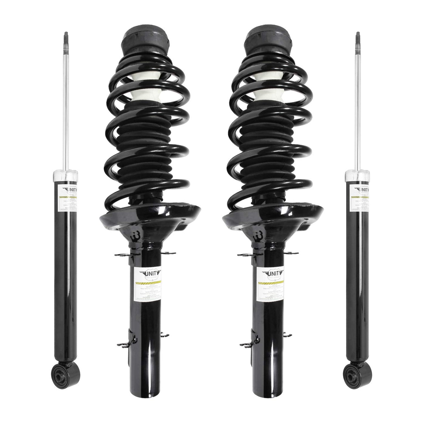 UNITY AUTOMOTIVE 4-11100-257010-001 4 Wheel Complete Strut Assembly with Gas Shock Kit 1998-2010 Volkswagon Beetle