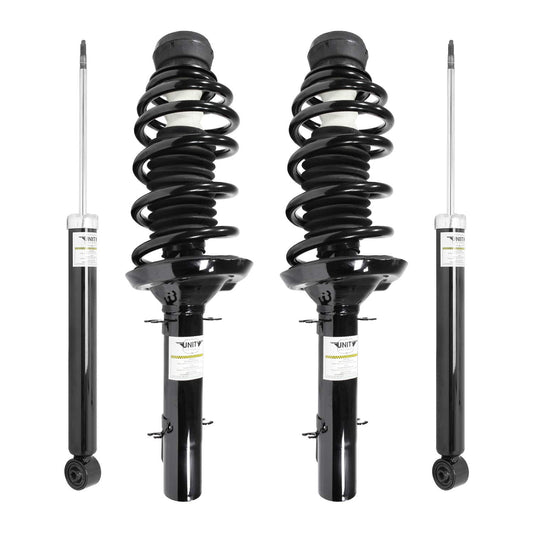 UNITY AUTOMOTIVE 4-11100-257010-001 4 Wheel Complete Strut Assembly with Gas Shock Kit 1998-2010 Volkswagon Beetle