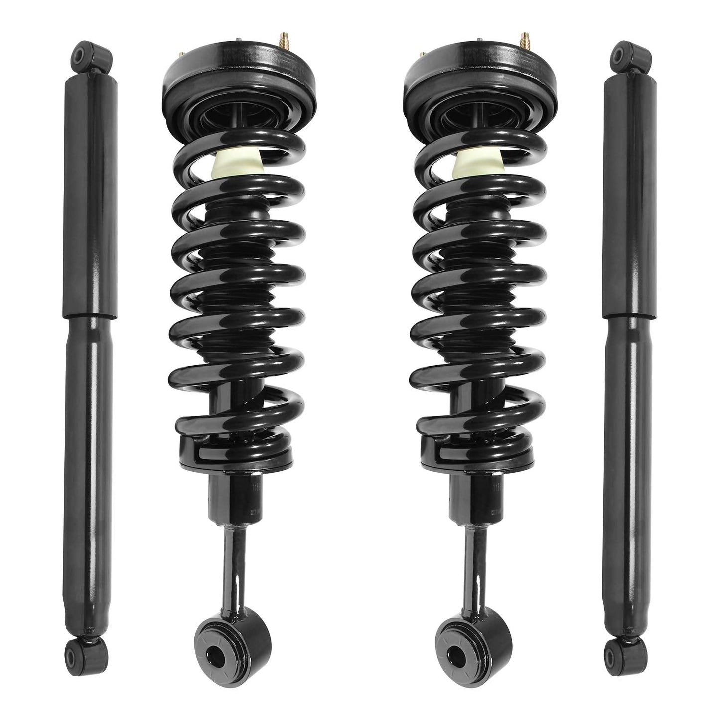 UNITY AUTOMOTIVE 4-11204-252110-001 Front and Rear 4 Wheel Complete Strut Assembly with Gas Shock Kit