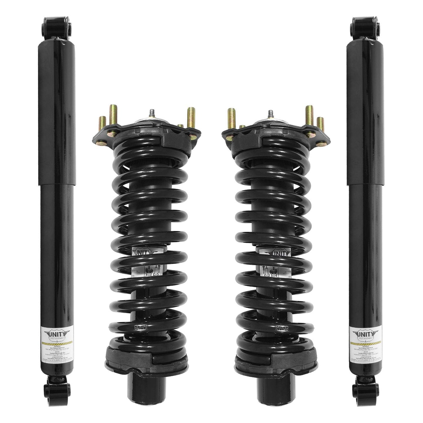Unity 4-11201-253020-001 Front and Rear 4 Wheel Complete Strut Assembly with Gas Shock Kit