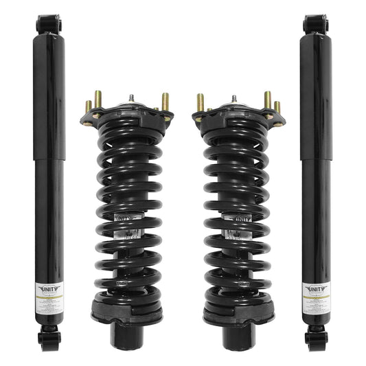Unity 4-11201-253020-001 Front and Rear 4 Wheel Complete Strut Assembly with Gas Shock Kit