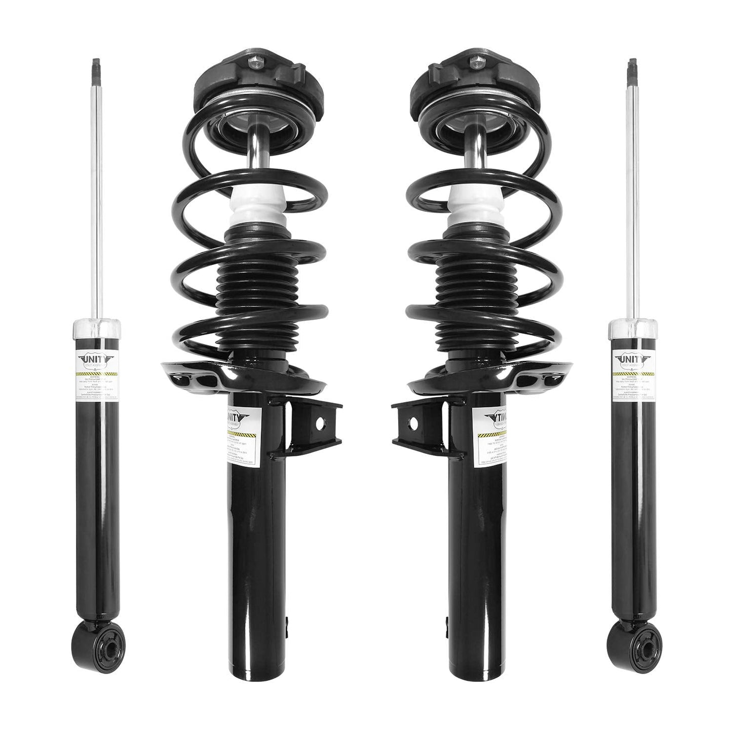 UNITY AUTOMOTIVE 4-11060-257020-001 4 Wheel Complete Strut Assembly with Gas Shock Kit 2006-2013 Audi A3
