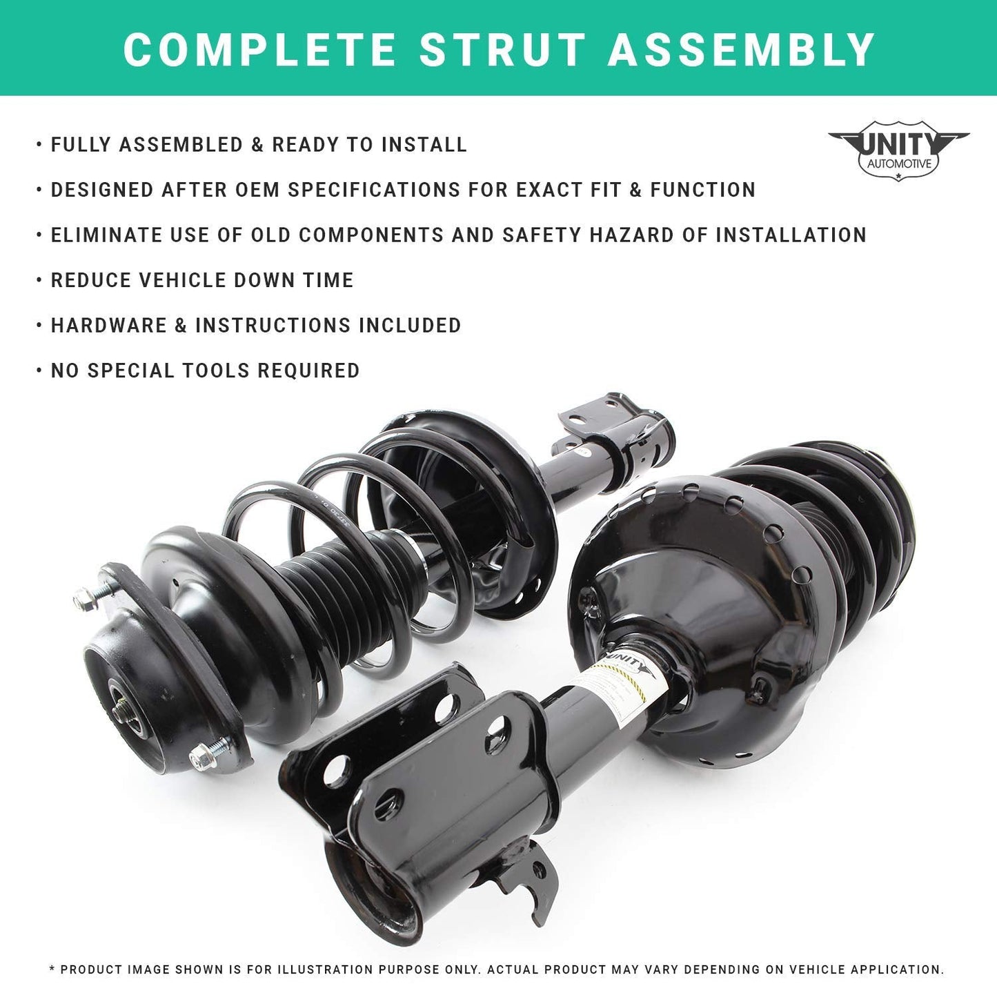 Unity Automotive11117 Front Left Complete Strut Assembly 2011-2016 Volkswagen Touareg