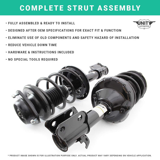 Unity Automotive11117 Front Left Complete Strut Assembly 2011-2016 Volkswagen Touareg