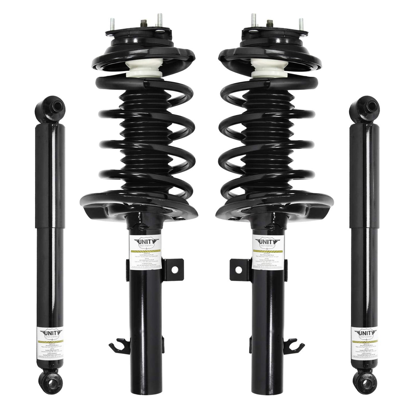 UNITY AUTOMOTIVE 4-11083-252020-001 4 Wheel Complete Strut Assembly with Gas Shock Kit 2006-2007 Ford Focus