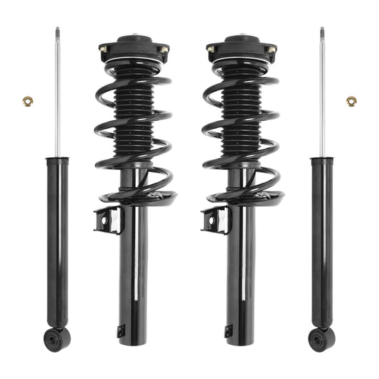 UNITY AUTOMOTIVE 4-11090-257070-001 Front and Rear Replacement Complete Strut Assembly Shock Kit Fits 2009-2014 Volkswagen Tiguan 2.0L