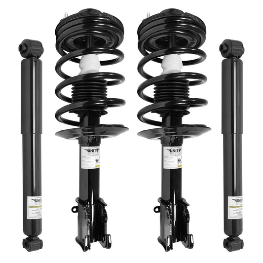 Unity 4-11074-253010-001 Front and Rear 4 Wheel Complete Strut Assembly with Gas Shock Kit