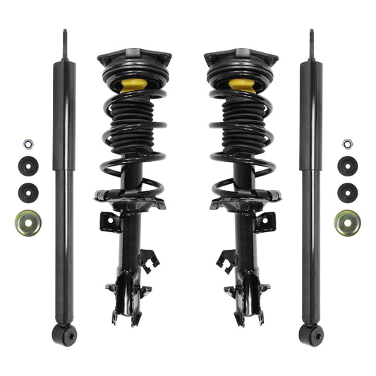 UNITY AUTOMOTIVE 4-11353-255070-001 Front and Rear Replacement Complete Strut Assembly Shock Kit Fits 2009-2014 Nissan Cube