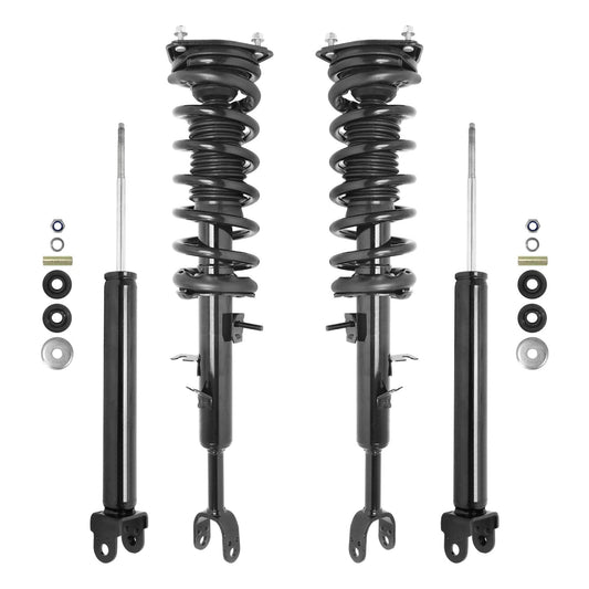 UNITY AUTOMOTIVE 4-11397-255110-001 Front and Rear Replacement Complete Strut Assembly Shock Kit Fits 2003-2005 Infiniti G35