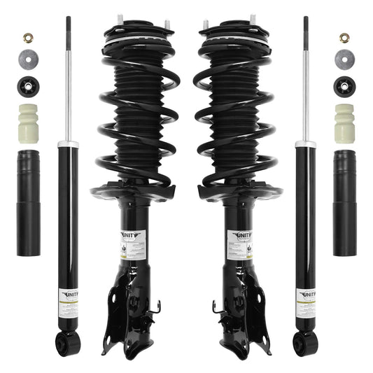Unity 4-11813-253040-001 Front and Rear 4 Wheel Complete Strut Assembly with Gas Shock Kit