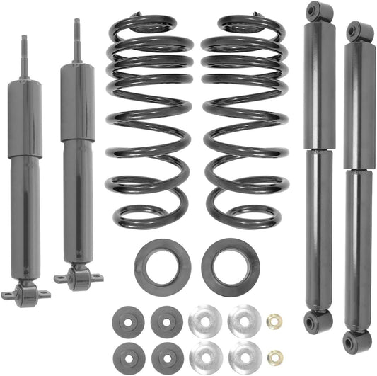Elite Suspension Powered By Unity 68005c Front and Rear Coil Spring Replacing Air Spring including shocks 1997-2002 Ford Expedition